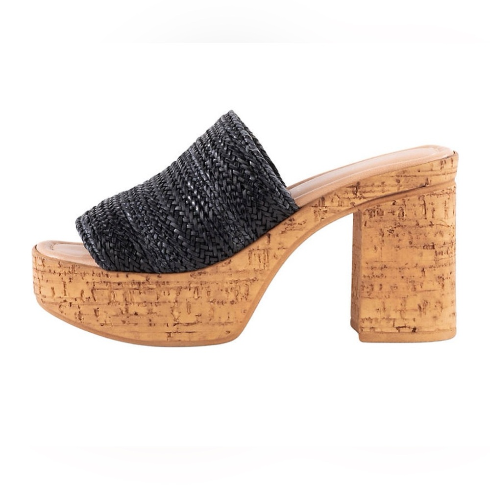 Seychelles Applause Black Woven Platform Sandals Size 11
